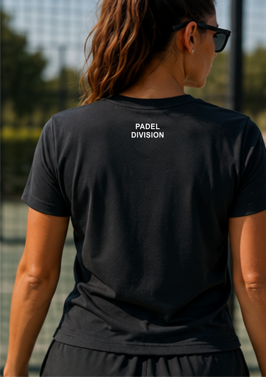 Womens Padel Division Tshirt - Black