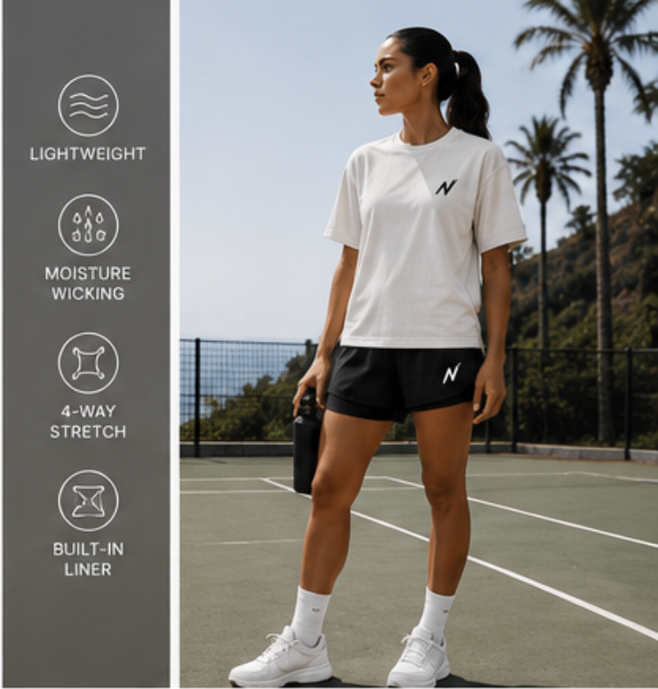 Essentials Womens Gym Shorts - Black