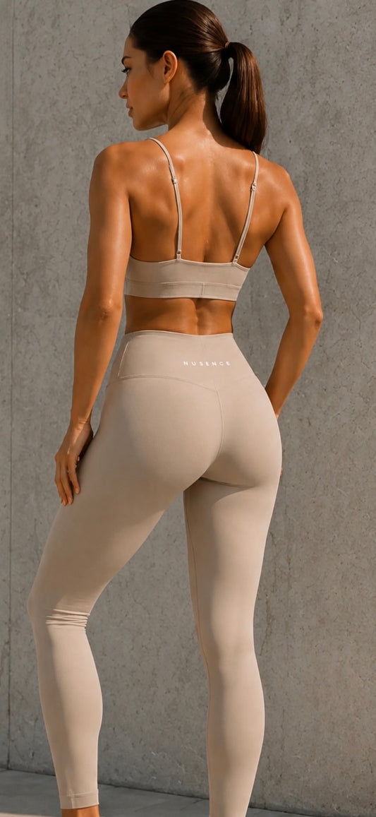 Womens Recycled Luxe Leggings - Stone