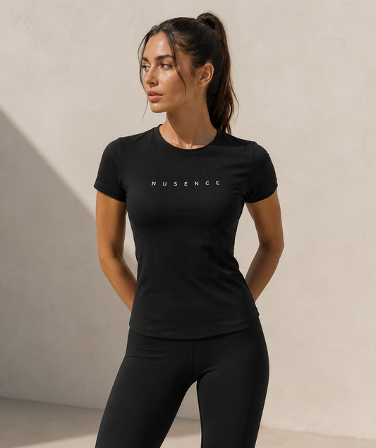Womens Luxe Fitted Tshirt - Black