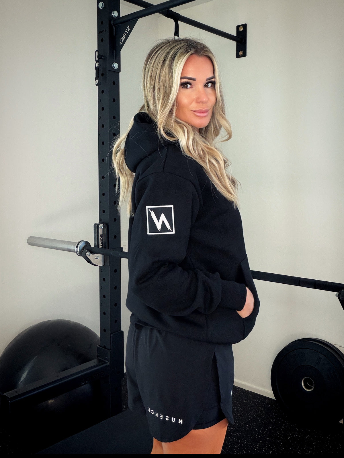 Womens Essentials Heavyweight Hoodie - Black