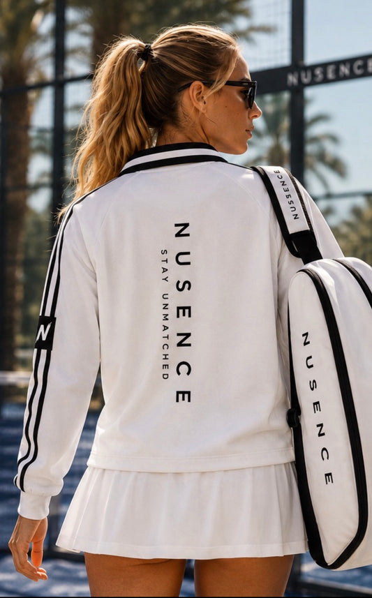 Padel Collared Sweatshirt - White