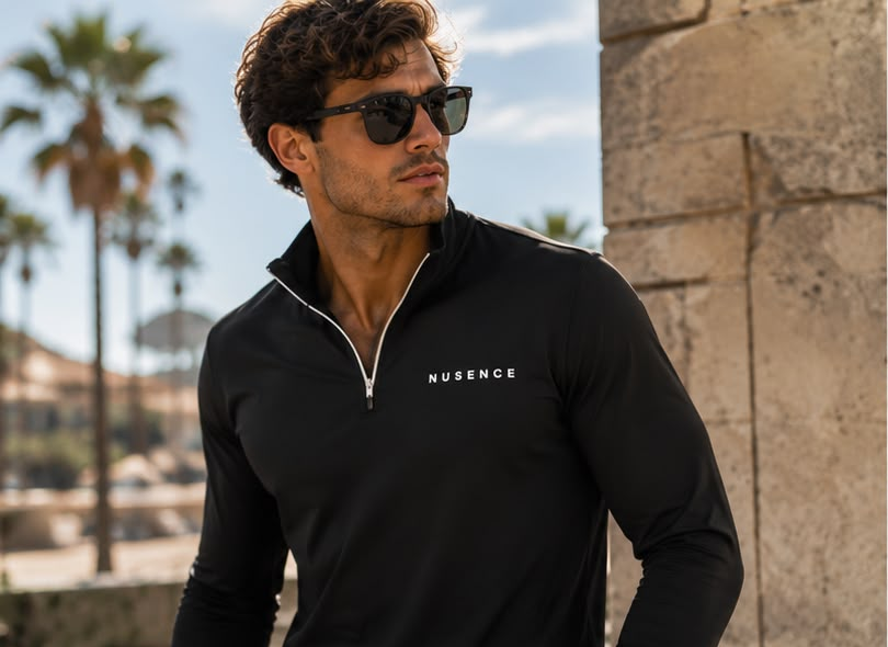 Essentials Mens 1/4 Zip Gym Top